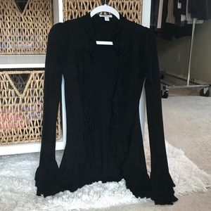 Boston Proper Ruffle Front Cardigan